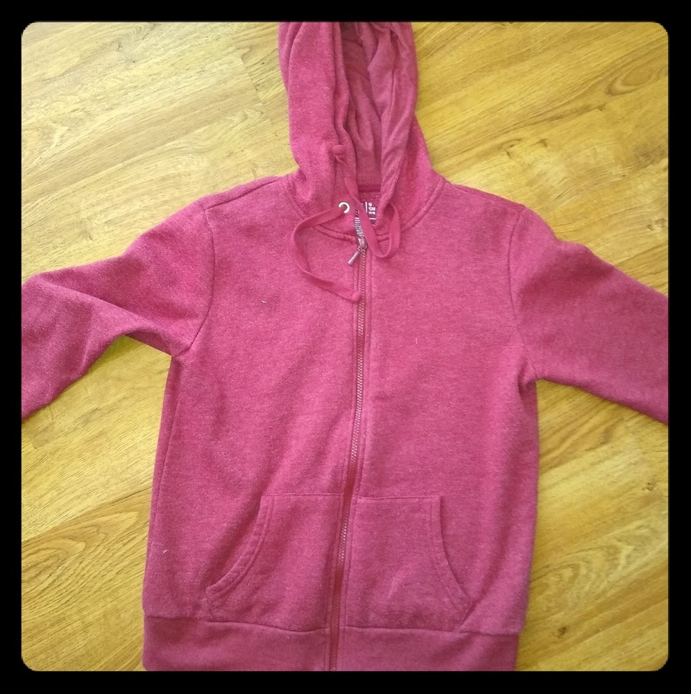 Red zip up jacket